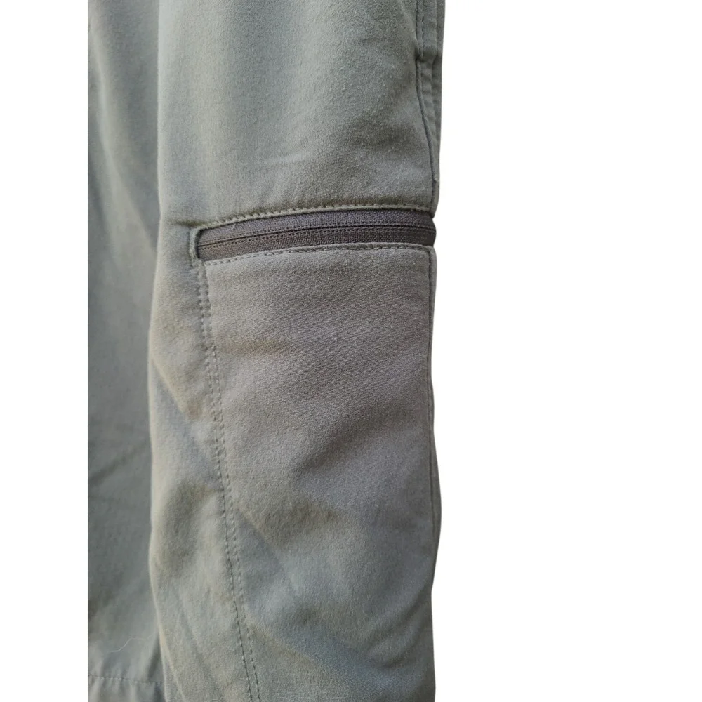 The North Face Men's 32 Stretch Hiking Shorts Gray Green Polyester Outdoor